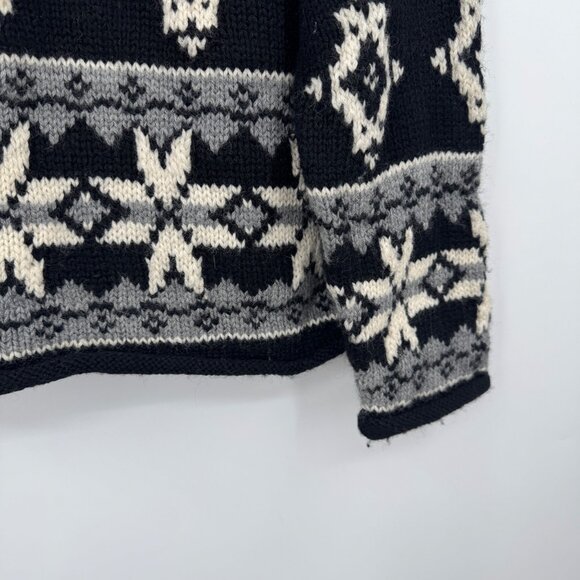 Vintage Ann Taylor Loft Women’s 100% Wool Fair Isle Nordic Ski Pullover Sweater - Picture 3 of 8